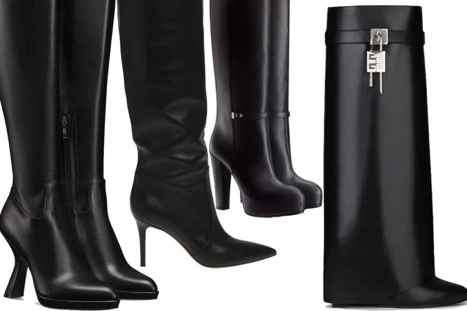 Black luxury boots